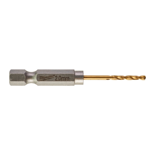 MILWAUKEE 2,0 x 59,5 mm SHOCKWAVE Metallbohrer HSS-G RED HEX Titan 1/4"