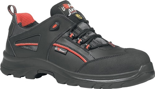 U-POWER Sicherheitsschuh Iroko Gr.45 schwarz/rot Leder/Überkappe S3 SRC ESD EN20345