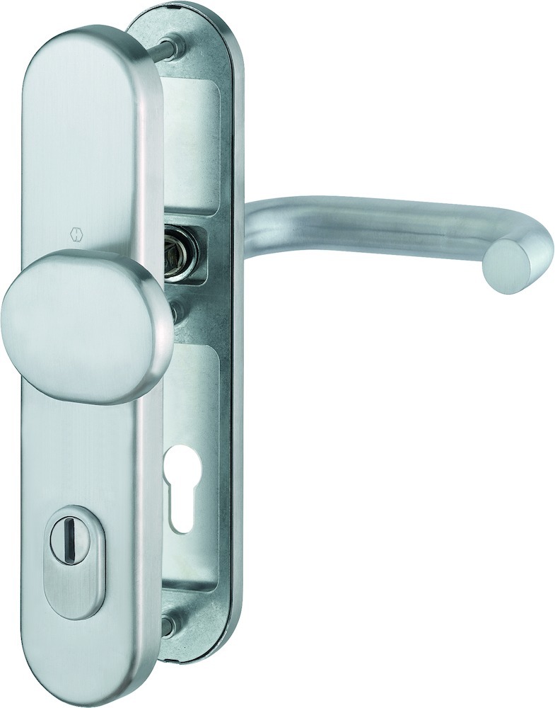 HOPPE® FH Schutz-Wechselgarnitur mit Langschild Paris FS-E86G/3332ZA/3310/138F, ES 2, Edelstahl, 10798634