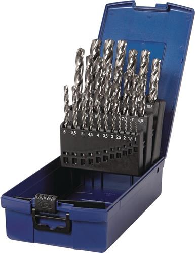 TECWERK Spiralbohrersatz DIN 338 TypN Z3 D.1-13x0,5mm HSS-Co5 25-tlg.Ku.-Kass.TECWERK
