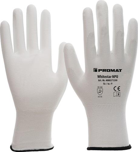 PROMAT Handschuhe Whitestar NPU Gr.9 (XL) weiß EN 388 PSA II Nyl.m.PU PROMAT