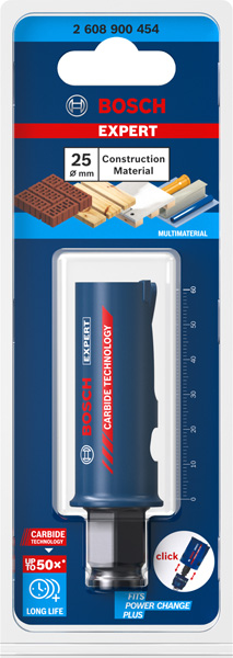 BOSCH EXPERT Construction Material Lochsäge, 25 x 60 mm. Für Dreh- und Schlagbohrer