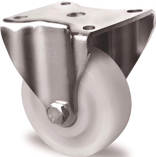 TECWERK Schwerlast-Bockrolle D.100mm Trgf.500kg Ku.Platte L100xB88mm Farbe Rl.weiß TW