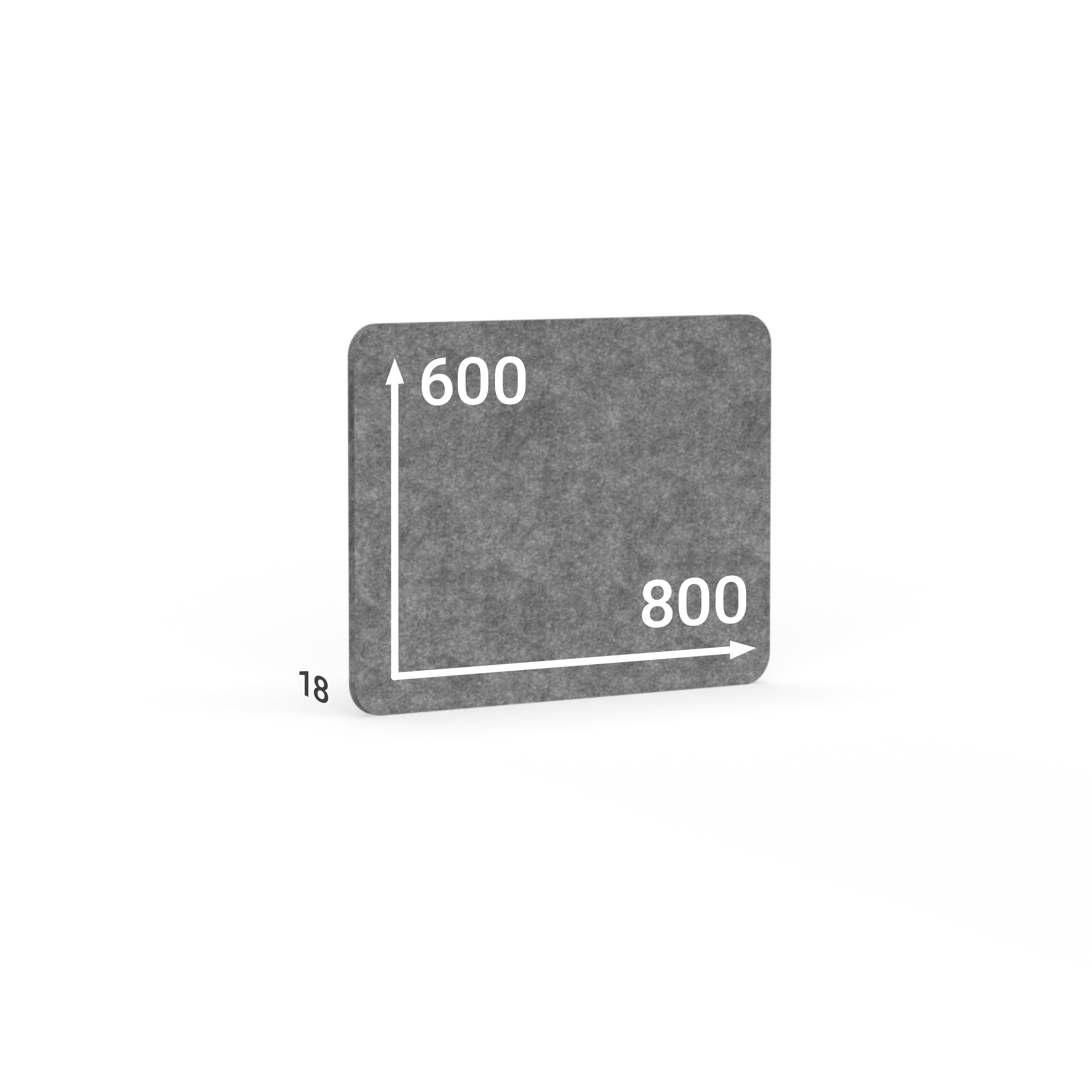 BMB AKUSTIX Vario, HxBxS: 600x800x18 mm, Grau, AV18