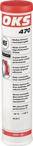 OKS Weißes Allround-Hochleistungsfett OKS 470 weiß NSF H2 400ml Kartusche OKS