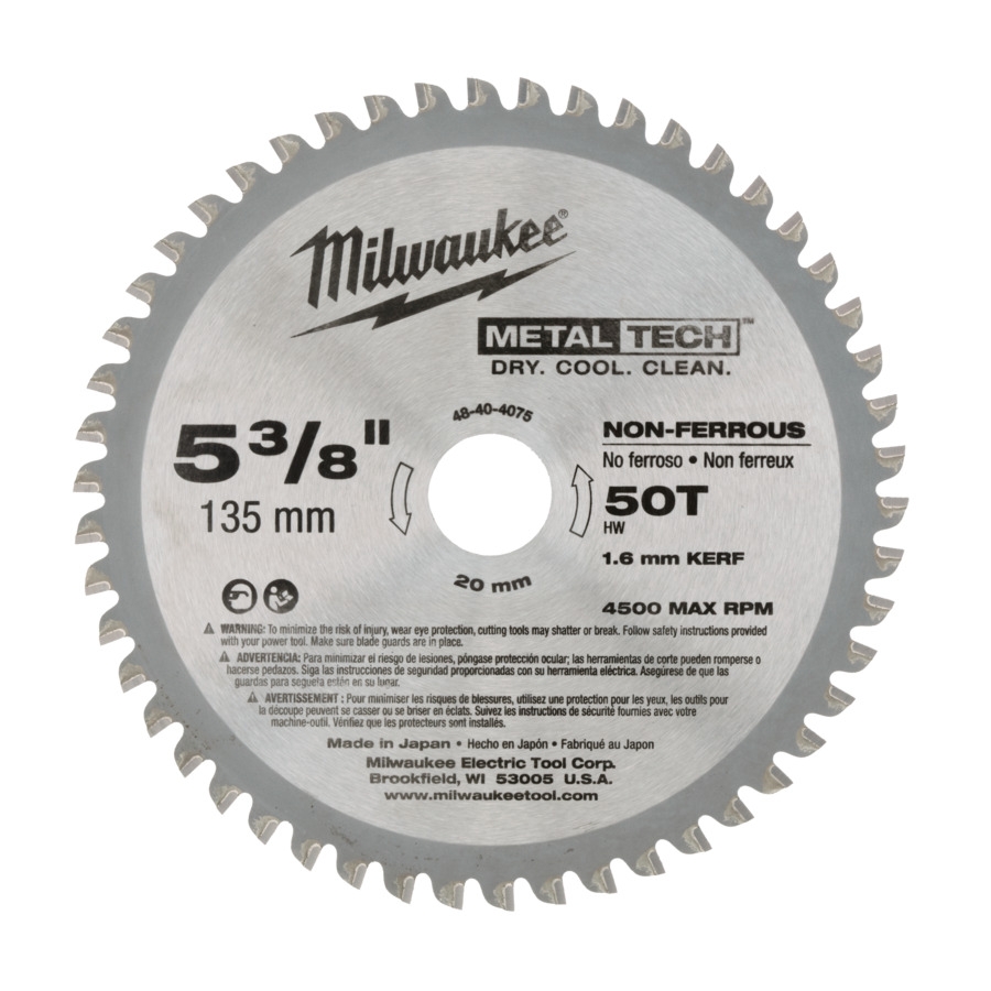 MILWAUKEE 135/20 mm Z50 Kreissägeblatt für Metall-Handkreissägen