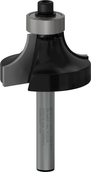 BOSCH Abrundfräser 6 mm, R1 9,5 mm, D 31,8 mm, L 16,2 mm, G 57 mm