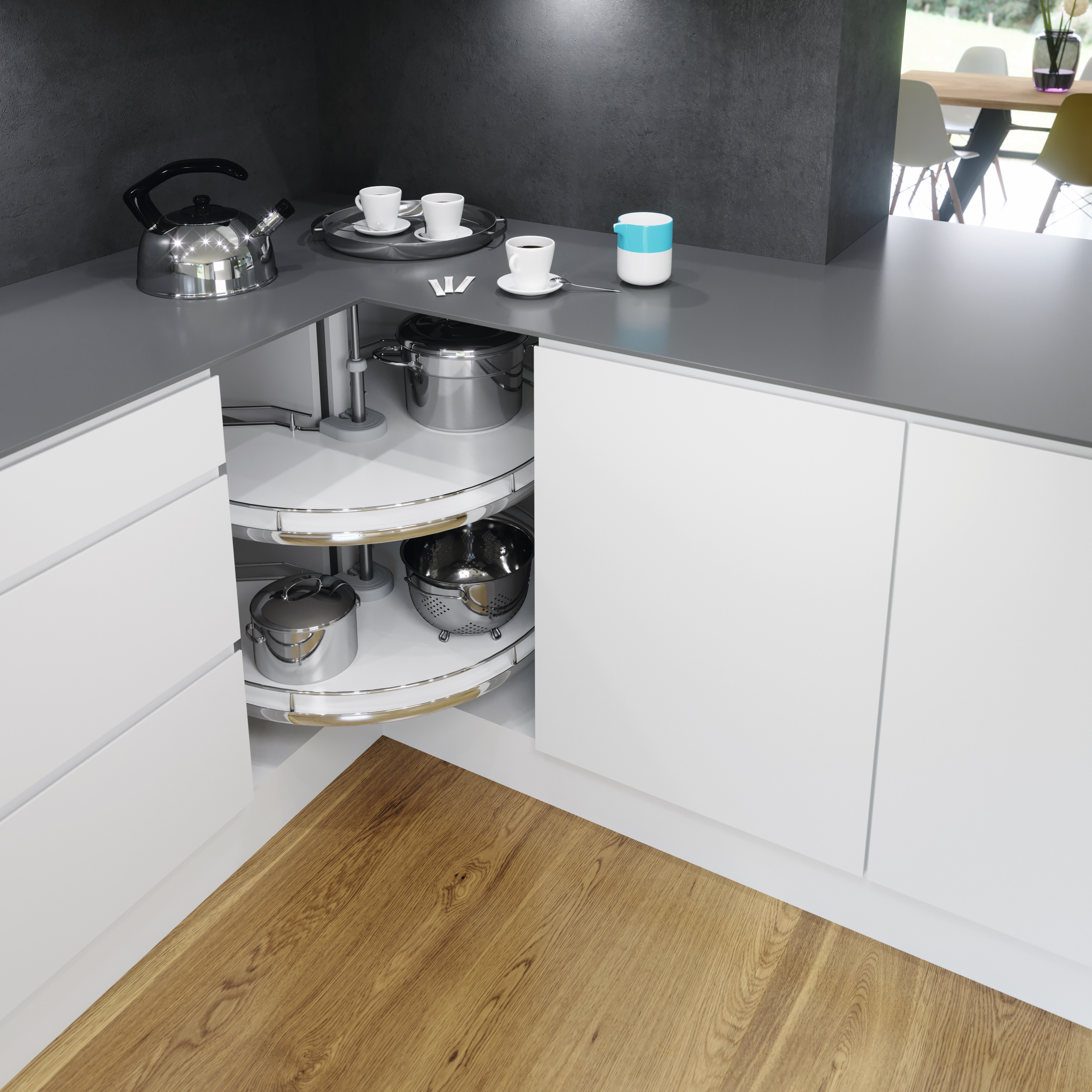 Drehbeschlag COR-Spin 3 Beschlag-Set, 900x900er, D419, silber Vauth Sagel