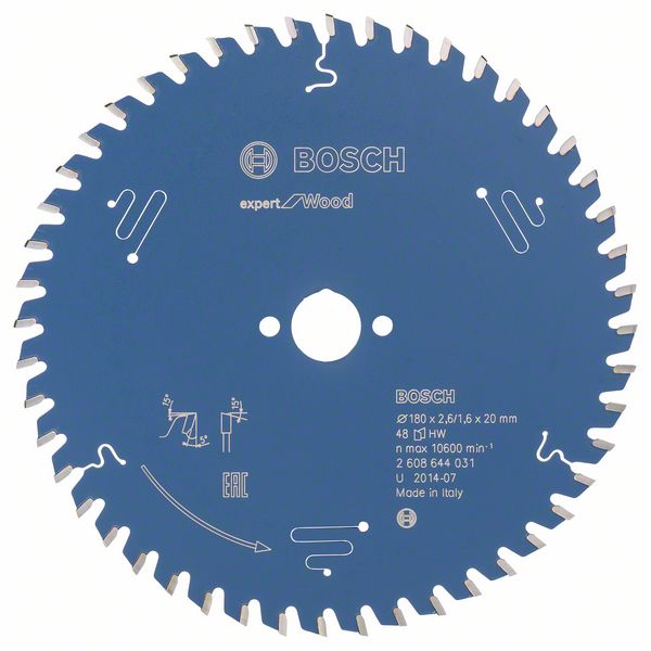 BOSCH Kreissägeblatt Expert for Wood, 180 x 20 x 2,6 mm, 48