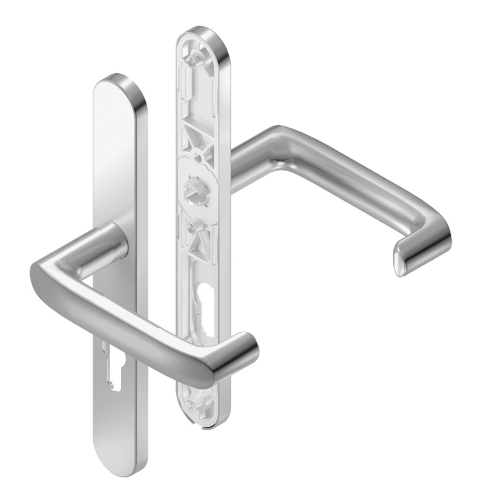 BKS Drückergarnitur DIRIGENT H7.0 mit Langschild B-70040, oval, Edelstahl