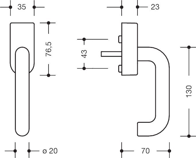 HEWI Fenstergriff absperrbar 111FGA.1, Polyamid, 111FGA.1 98