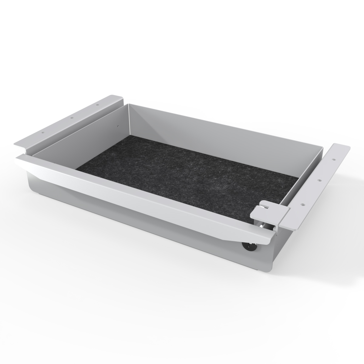 BMB STORIT Schublade, abschließbar, Unterbau, Weißaluminium