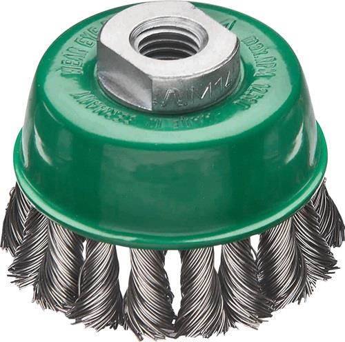 LESSMANN Topfbürste D.65mm M14 Drahtstärke 0,5mm VA Wechselzopf 12500min-¹ LESSMANN