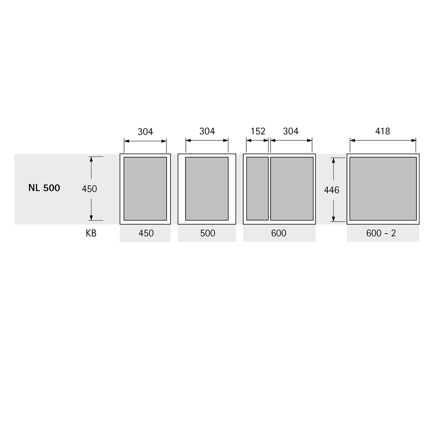HETTICH AvanTech YOU Pull Rahmen 500 x 400, 9334192