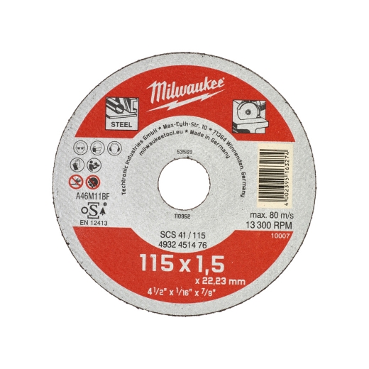 MILWAUKEE SCS41 1,5 mm Contractor Metalltrennscheibe Contractor 115 mm