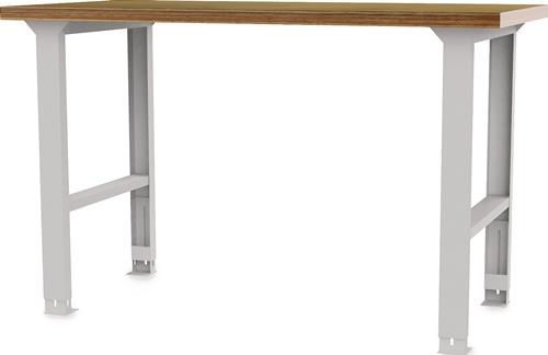 Nordwest Werkbank B1500xT750xH790-1140mm Buche-Multiplex lichtgrau Schubl.Türen