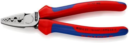 KNIPEX Aderendhülsenzange Gesamt-L.180mm 0,25-16,0 (AWG 23-5) mm² pol.Mehrkomp.-Hüllen