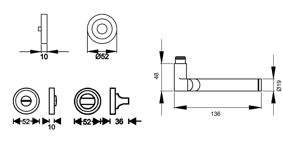 KARCHER DESIGN Drückergarnitur R38 - Starlight, Bad, Materialkombination