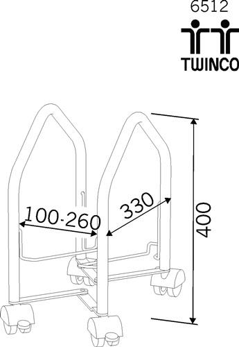 TWINCO CPU-Wagen Innen-B.100-260mm lichtgrau f.alle CPU-Gehäuse