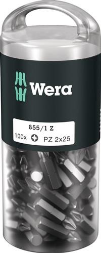 WERA Bitgroßpackung 855/1 Z 1/4 Zoll PZD 2 L.25mm DIN ISO 1173,Form C 6,3 100St./Box