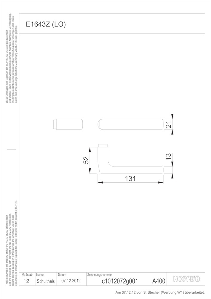 HOPPE® Drückerpaar Dallas E1643Z, Edelstahl HOPPE® Drückerpaar Dallas E1643Z, Edelstahl