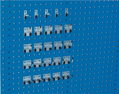 BOTT Werkzeughaltersortiment 25-tlg.verz.f.Lochplatten 15Hak./5Doppelh./5Klammern
