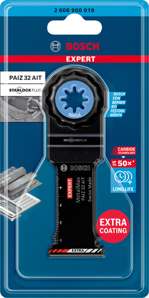 BOSCH EXPERT MetalMax PAIZ 32 AIT Blatt für Multifunktionswerkzeuge, 50 x 32 mm. Für oszillierende Multifunktionswerkzeuge