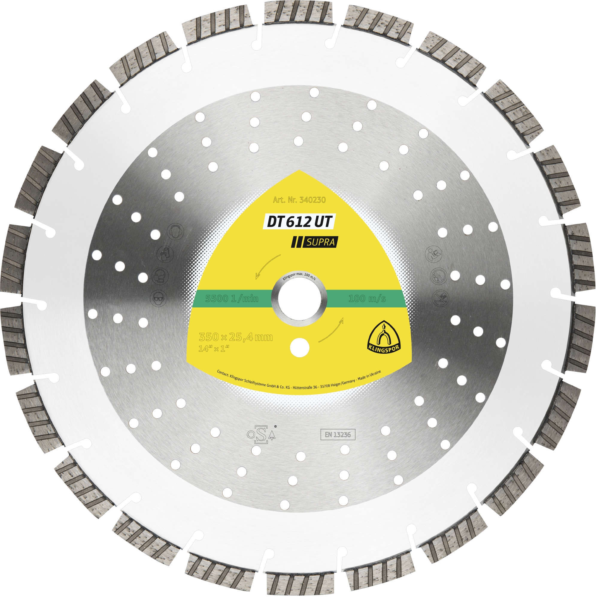 KLINGSPOR Diamanttrennscheibe DT 612 UT Supra