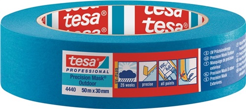 Präzisionskrepp 4440 Außen UV PLUS glatt blau L.50m B.50mm Rl.TESA
