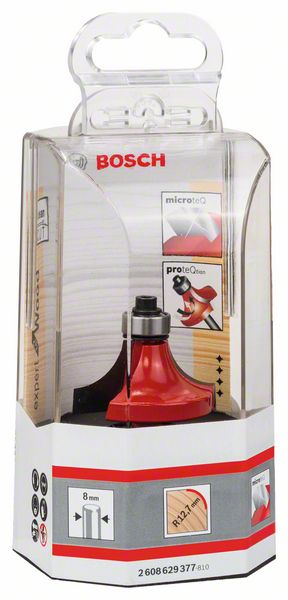 BOSCH Abrundfräser Expert for Wood, 8 mm, D 38,1 mm, R1 12,7 mm, L 19 mm, G 61 mm