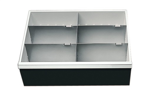 BEDRUNKA+HIRTH Unterteilungsmaterial Front-H.200mm 1 Längs-/4 Querteiler f.Schrank-B.680mm