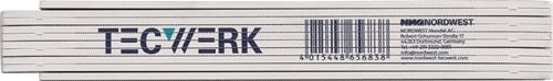 TECWERK Gliedermaßstab L.2m mm/cm EG III Buche weiß TECWERK