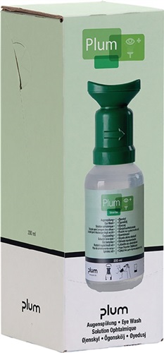 PLUM Augenspülflasche 200 ml 3 Jahre (ungeöffnete Flasche) DIN EN15154-4 PLUM
