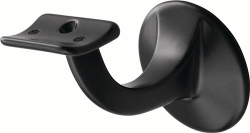 HERMETA Handlaufträger 3506 Alu.ku.-besch.schwarz D.Wandplatte 56mm