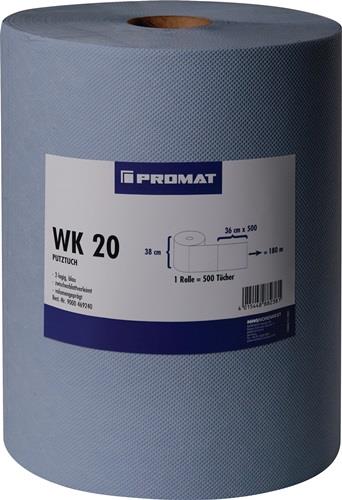 Putztuch WK 20 L380xB360ca.mm blau 2-lagig,volumengeprägt PROMAT