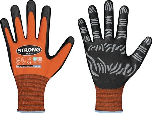 Handschuhe TIGER TOUCH 92% Polyamid / 8% Elastan, Nitrilschaum EN 21420,EN 388,EN 407 PSA-Kategorie II STRONGHAND
