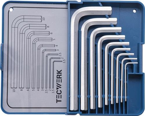 TECWERK Winkelschraubendrehersatz 9-tlg.Klappkassette SW 1,5-10mm kurz S2-Stahl TECWERK