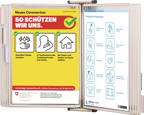 TARIFOLD Wandhalter 10 Sichttafeln schwarz lackiertf.A4 TARIFOLD TARIFOLD Wandhalter 10 Sichttafeln schwarz lackiertf.A4 TARIFOLD