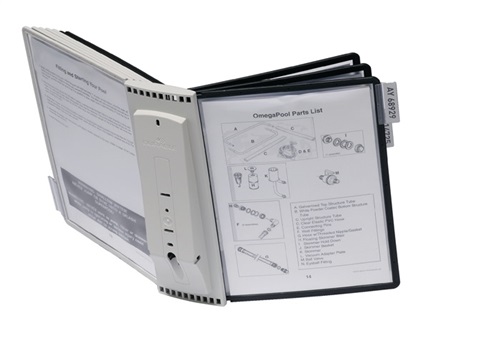 DURABLE Wandhalter 10 Sichttafeln schwarz/grau PA m.Profilrahmenf.DURABLE