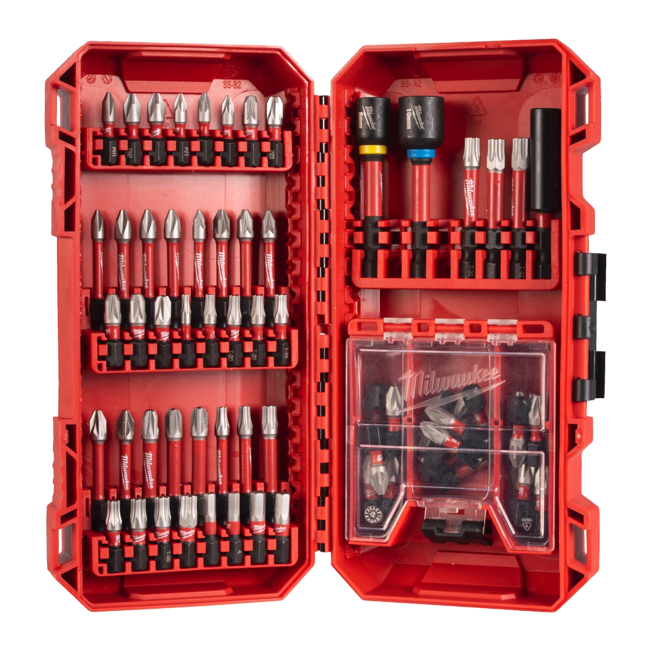 MILWAUKEE 70-tlg. Set in PACKOUT kompatibler Kassette SHOCKWAVE Set Bohren & Schrauben