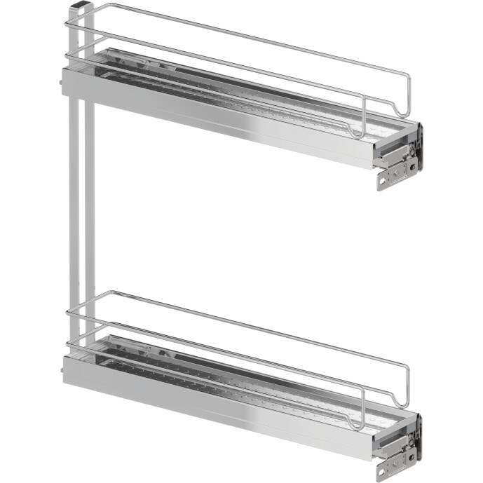 Schmaler Seitenwandauszug SUB-Slim, Ablageset Backblech , 1x 150er, chrom Vauth Sagel