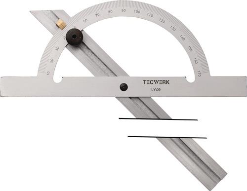 TECWERK Winkelmesser Gradbogen-D.250mm Schienen-L.500mm TECWERK