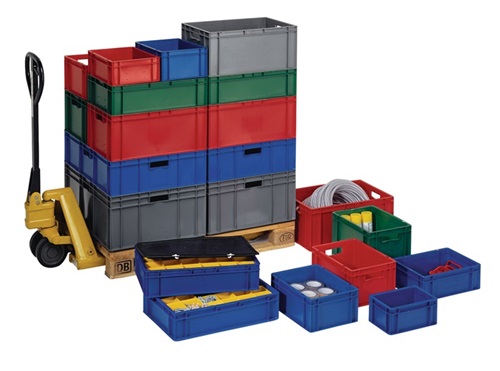 LA-KA-PE Transportstapelbehälter L600xB400xH270mm grün PP Seitenwände geschl.LA-KA-PE