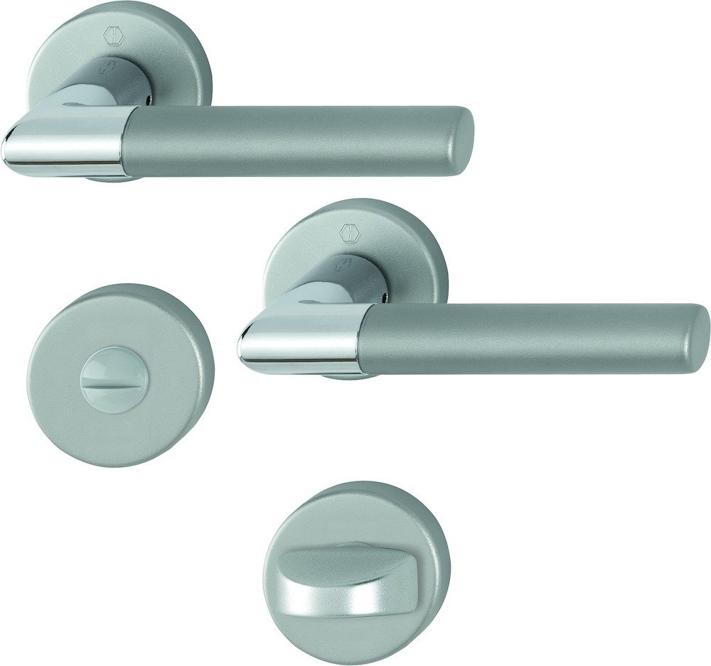 HOPPE® Drückergarnitur mit Rosetten Lecce 1405/42KV/42KVS, Aluminium, 11538764 HOPPE® Drückergarnitur mit Rosetten Lecce 1405/42KV/42KVS, Aluminium, 11538764