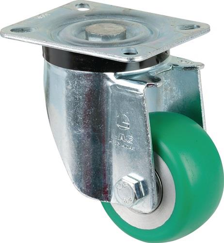 BS ROLLEN Lenkrolle D.80mm Trgf.170kg PU Platte L105xB85mm Farbe Rl.blau BS ROLLEN