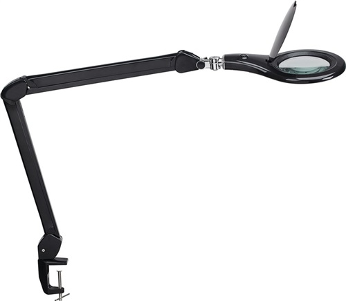 Nordwest LED-Lupenleuchte Glaslinse 127mm (5 Zoll) Tischklemme schwarz