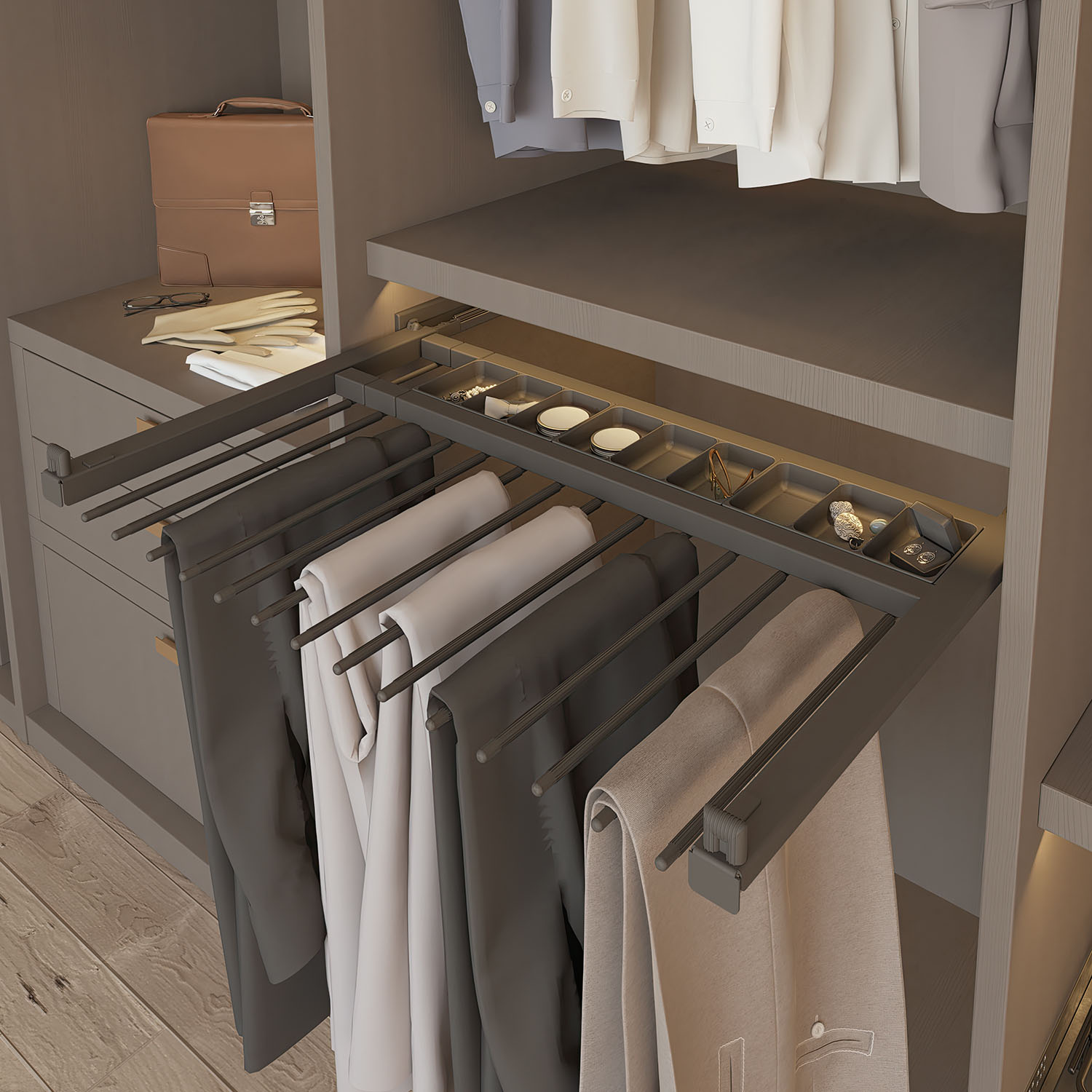 HETTICH Ablageschale für Hosenhalter Amari, anthrazit, 9352736