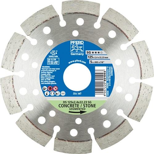 PFERD Diamanttrennscheibe DS SG D.125mm Bohr.22,23mm Seg.-St.2,4mm